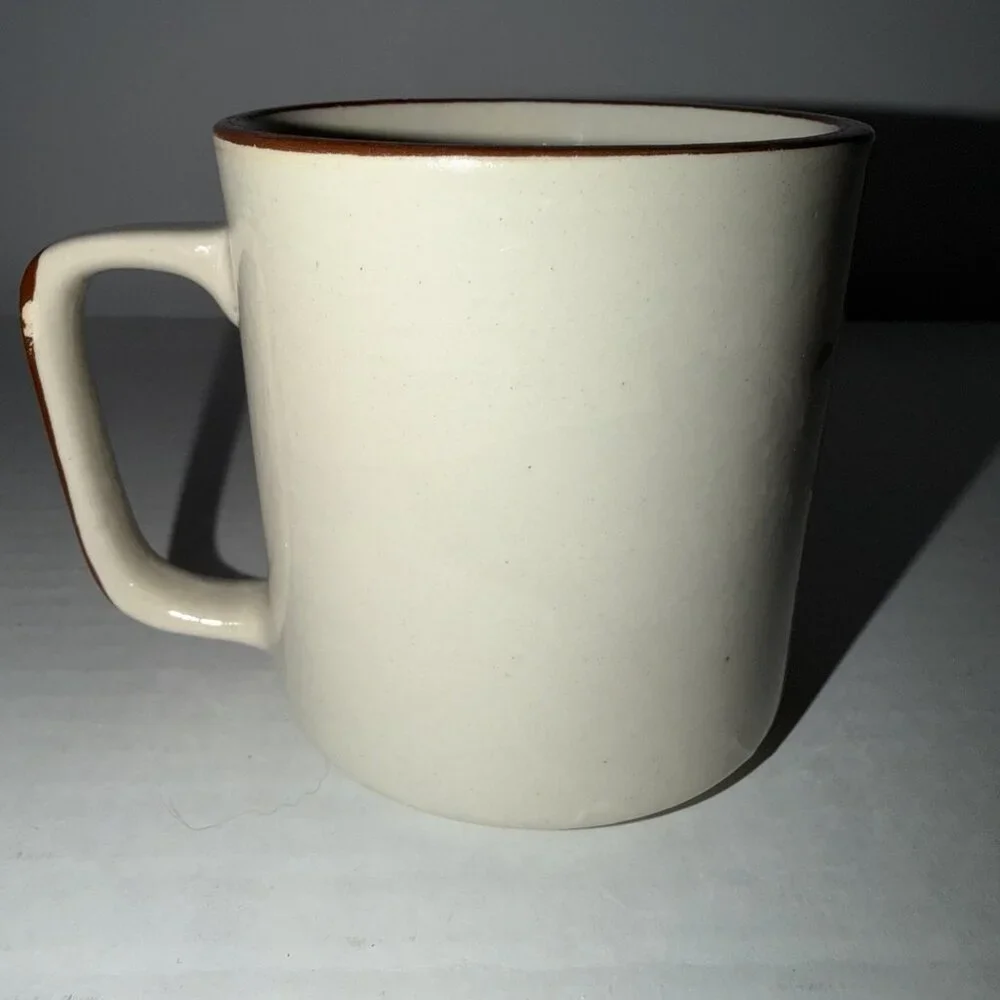 Wildflower‎ Coffee Mug Speckled Stoneware Retro Yellow Floral Vintage